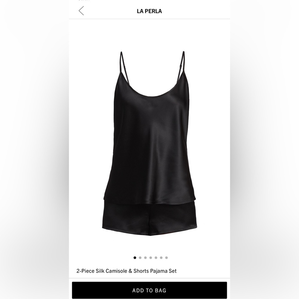 La Perla 100 percent silk shorts and camisole pajama set
